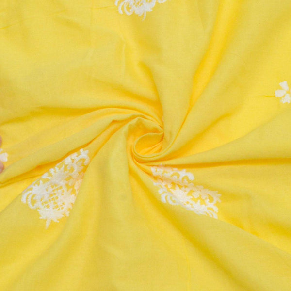 Bawełna Haft Border Żółty - Textil World