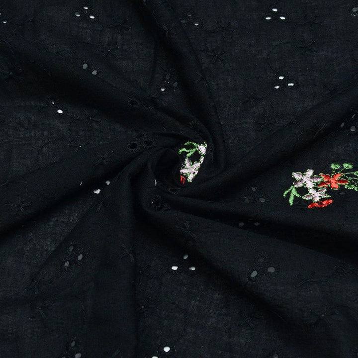 Bawełna Podwójnie Haftowana Czarna - Textil World
