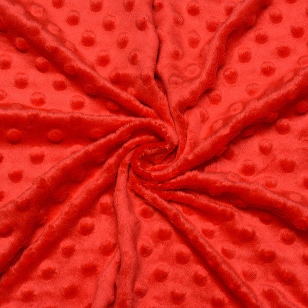 Minky Kropki - Czerwony - Textil World