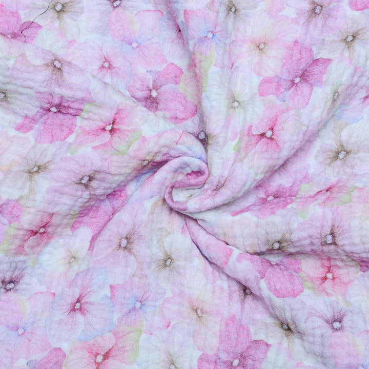 Muślin Drukowany Barwy Różowych Kwiatów - Textil World