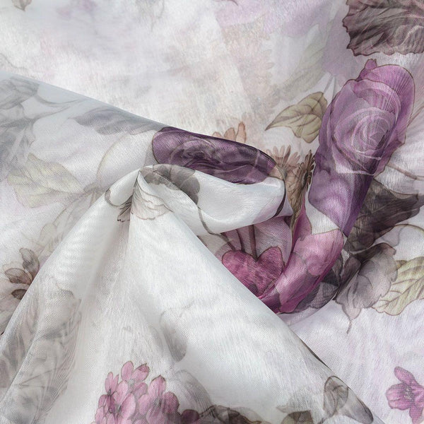 Organza Drukowana Kolorowe Kwiaty - Textil World