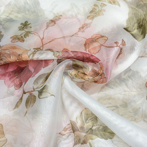 Organza Drukowana Kolorowe Kwiaty - Textil World
