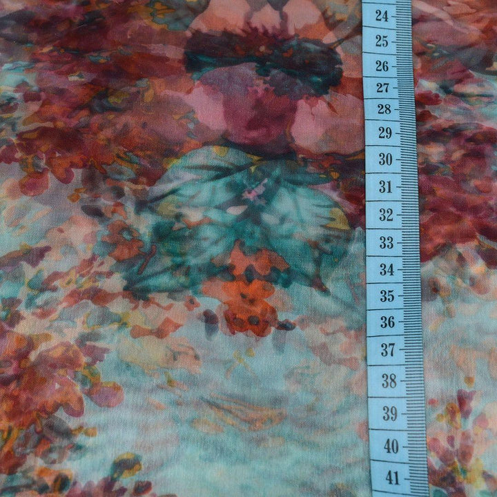 Organza Drukowana Kolorowe Kwiaty - Textil World