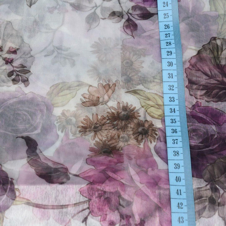 Organza Drukowana Kolorowe Kwiaty - Textil World