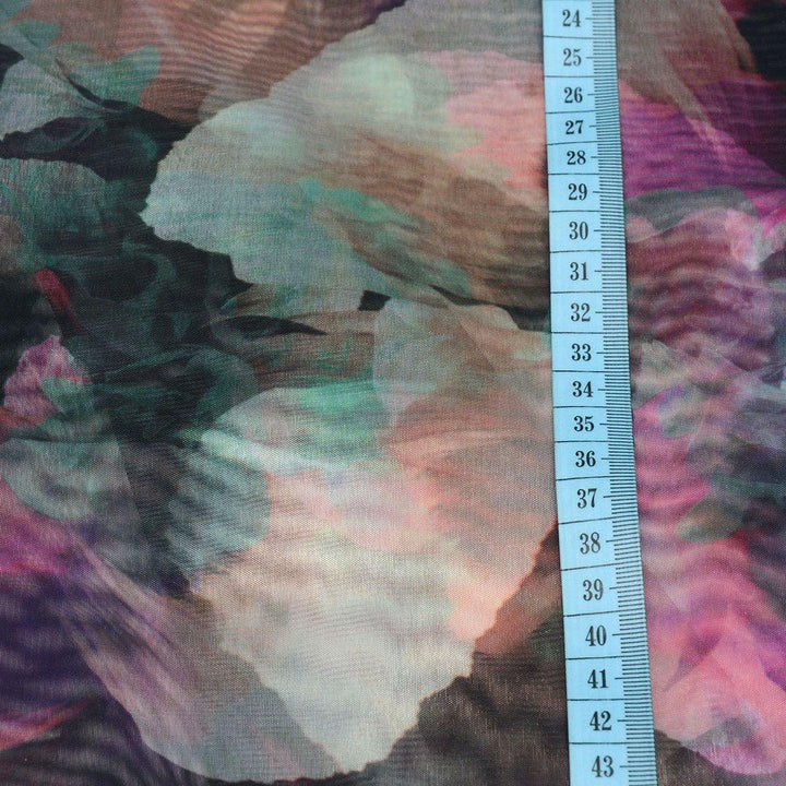 Organza Drukowana Kolorowe Kwiaty - Textil World