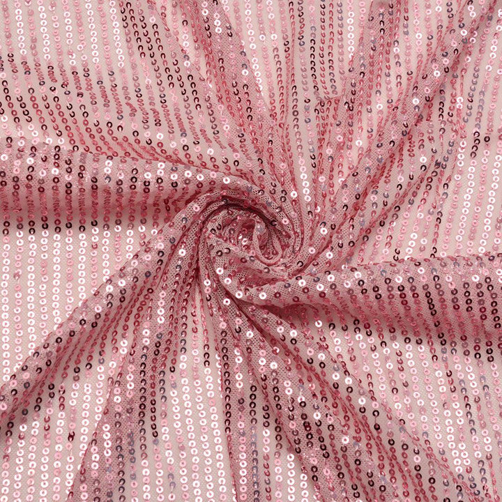 Pudrowy Róż Cekina Siatka Tiul - Textil World