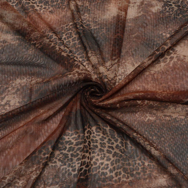 Siatka Drukowana Brązowe Cętki Panterka - Textil World
