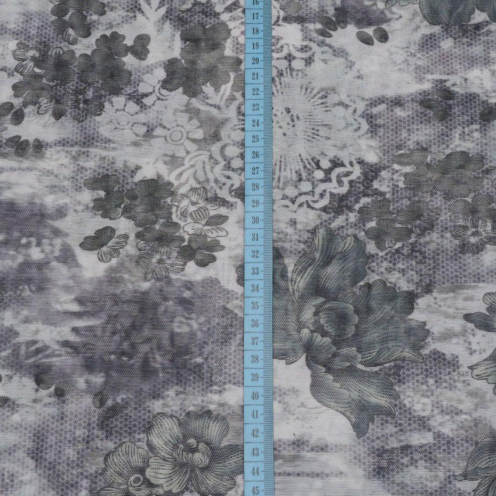 Siatka Drukowana Ciemne Kwiaty - Textil World