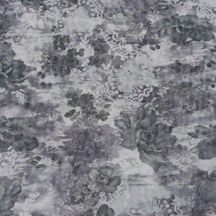 Siatka Drukowana Ciemne Kwiaty - Textil World