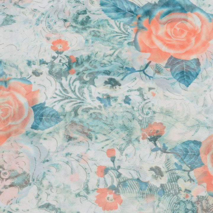 Siatka Drukowana Kolorowe Kwiaty - Textil World