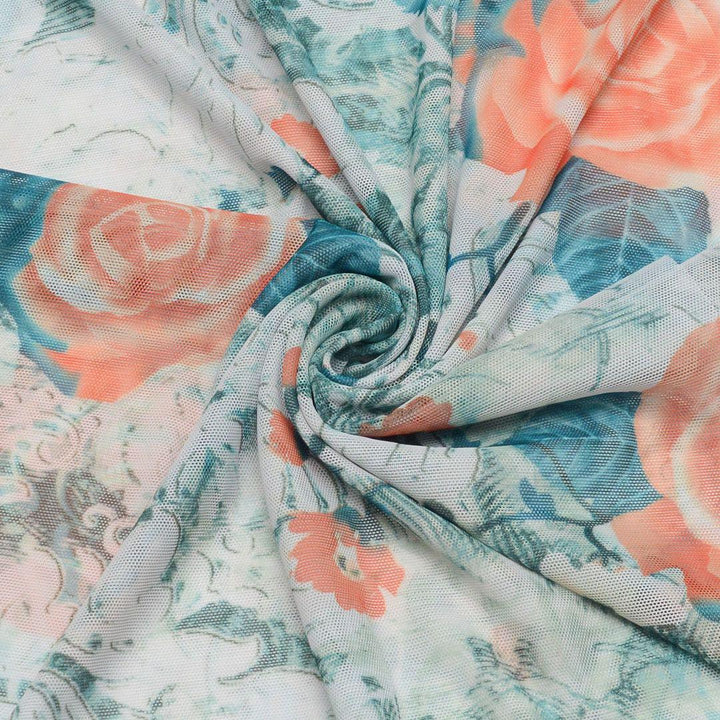 Siatka Drukowana Kolorowe Kwiaty - Textil World