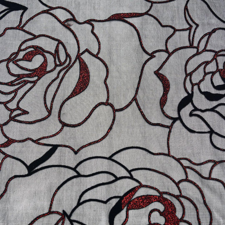 Siatka Foliowana Czerwone Róże - Textil World