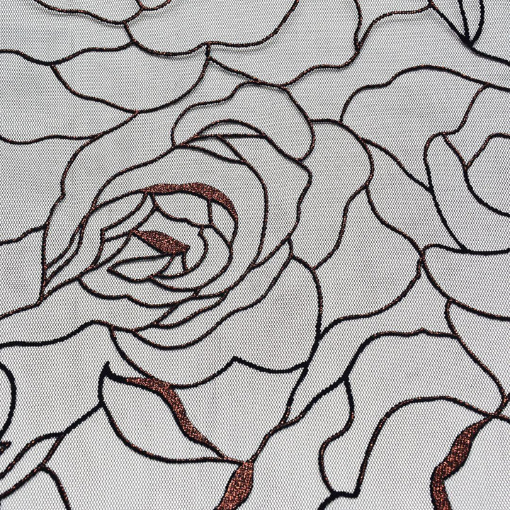 Siatka Foliowana Pomarańczowe Róże - Textil World