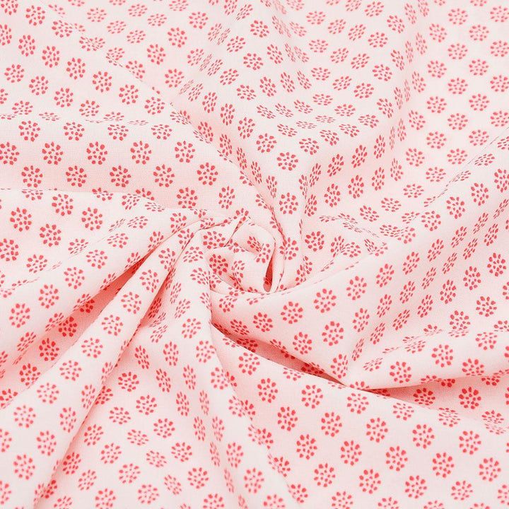 Silk Drukowany Czerwone Drobne Kwiatuszki - Textil World