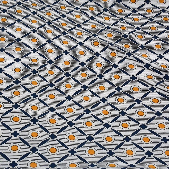 Silk Drukowany Granatowa Geometria Paris - Textil World