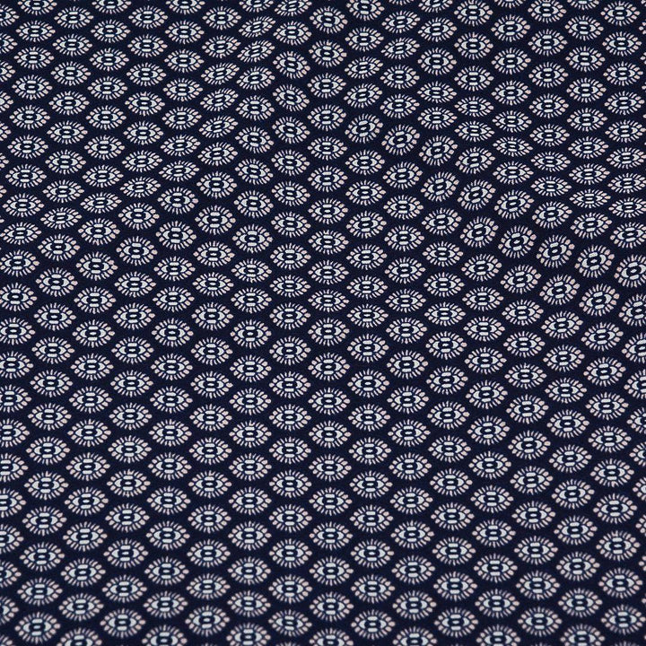 Silk Drukowany Granatowy Wzory - Textil World