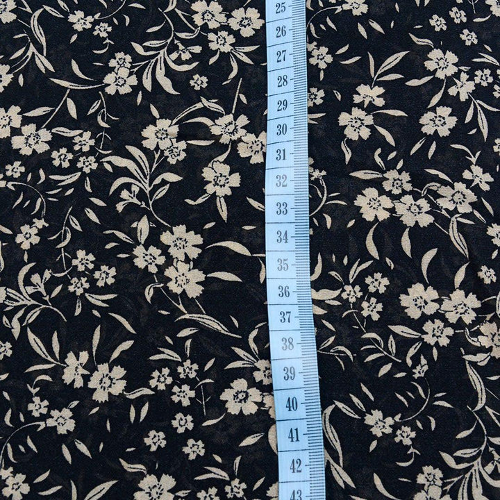 Szyfon Drukowany Białe Kwiatki - Textil World