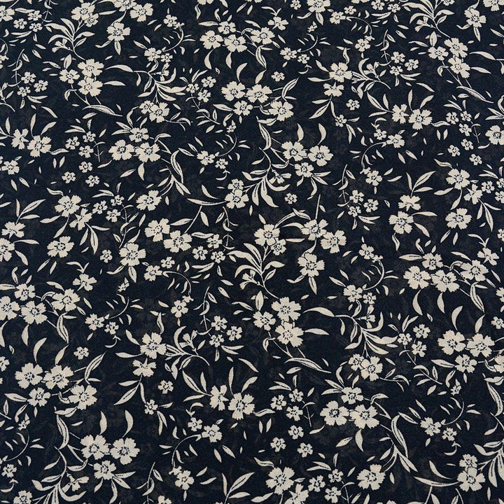 Szyfon Drukowany Białe Kwiatki - Textil World