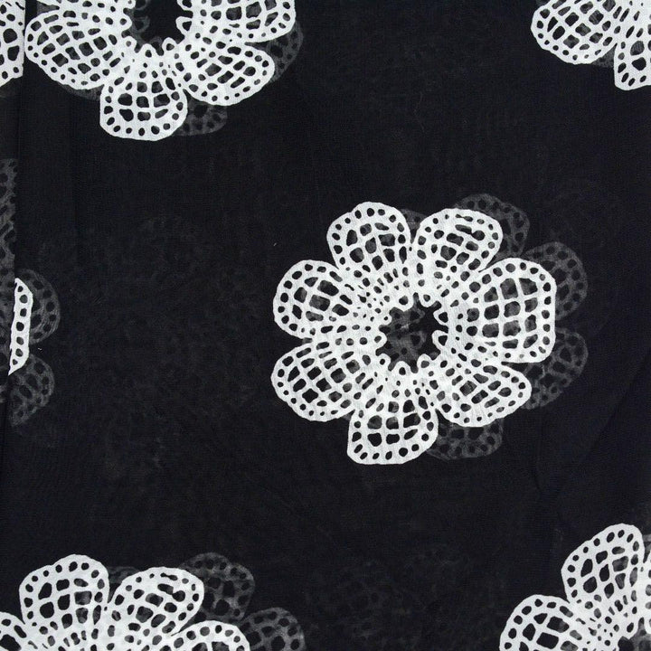Szyfon Drukowany Białe Kwiaty - Textil World