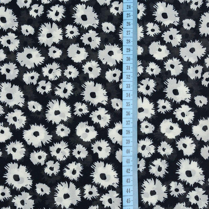Szyfon Drukowany Białe Kwiaty - Textil World