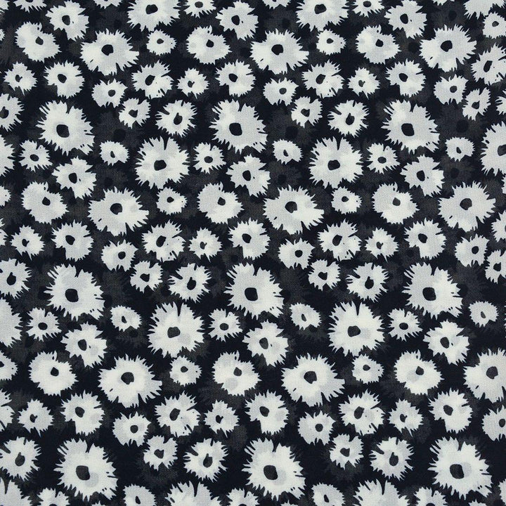 Szyfon Drukowany Białe Kwiaty - Textil World