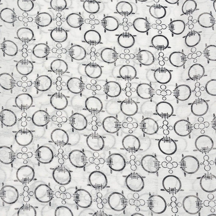 Szyfon Drukowany Czarno-Białe Wzory - Textil World