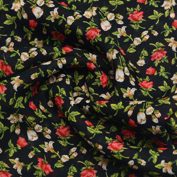 Szyfon Drukowany Drobne Kwiaty - Textil World