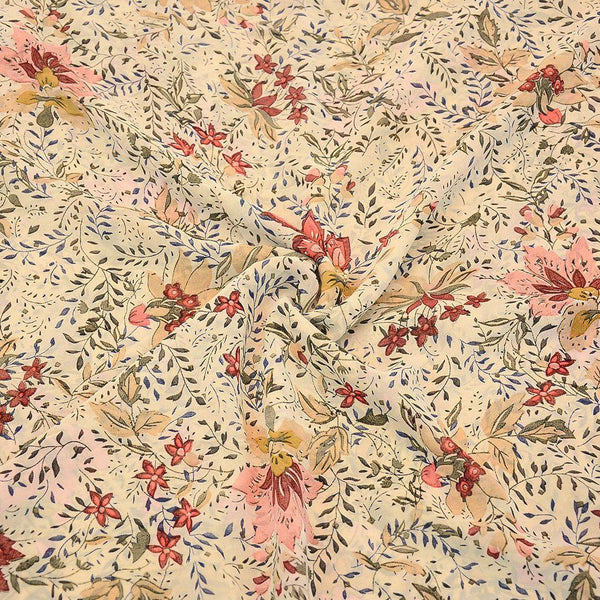Szyfon Drukowany Kolorowe Kwiaty - Textil World