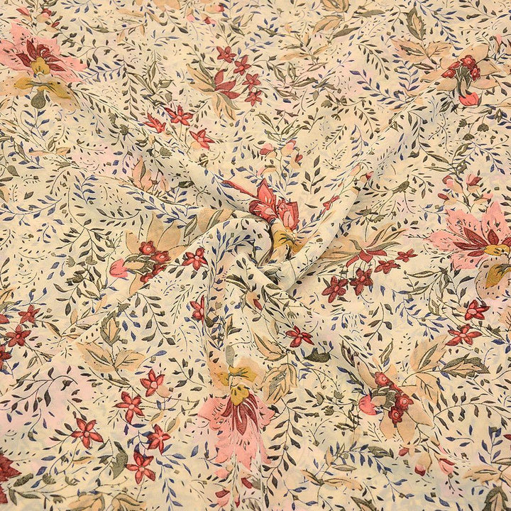 Szyfon Drukowany Kolorowe Kwiaty - Textil World