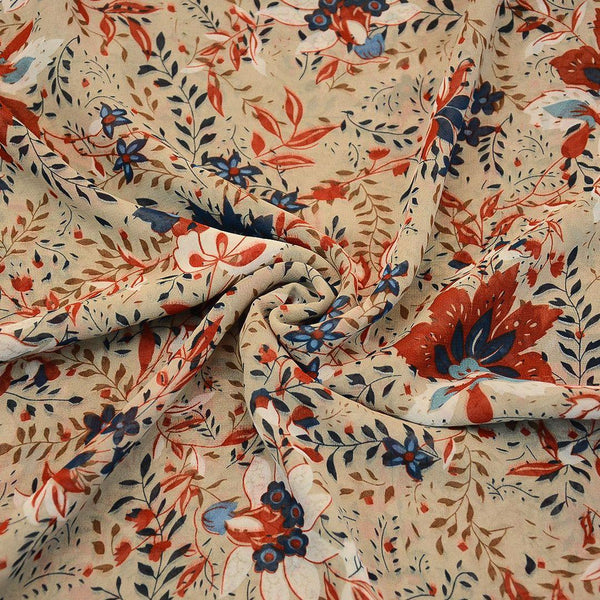 Szyfon Drukowany Kolorowe Kwiaty - Textil World