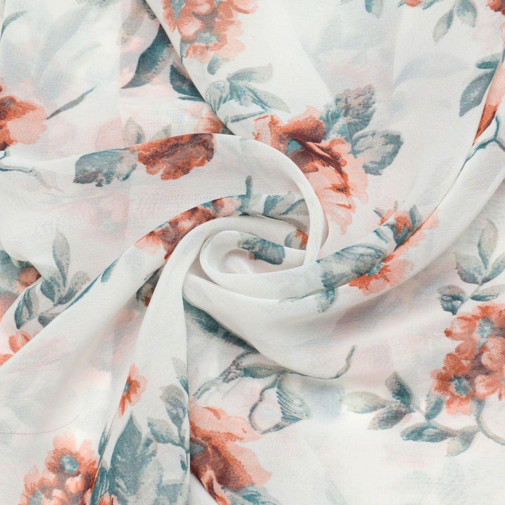 Szyfon Drukowany Kolorowe Kwiaty - Textil World