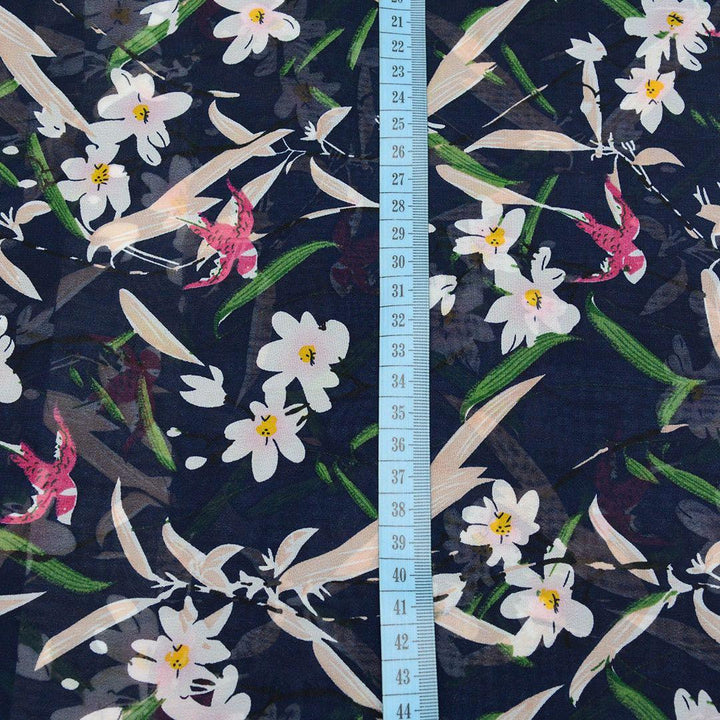 Szyfon Drukowany Kolorowe Kwiaty - Textil World