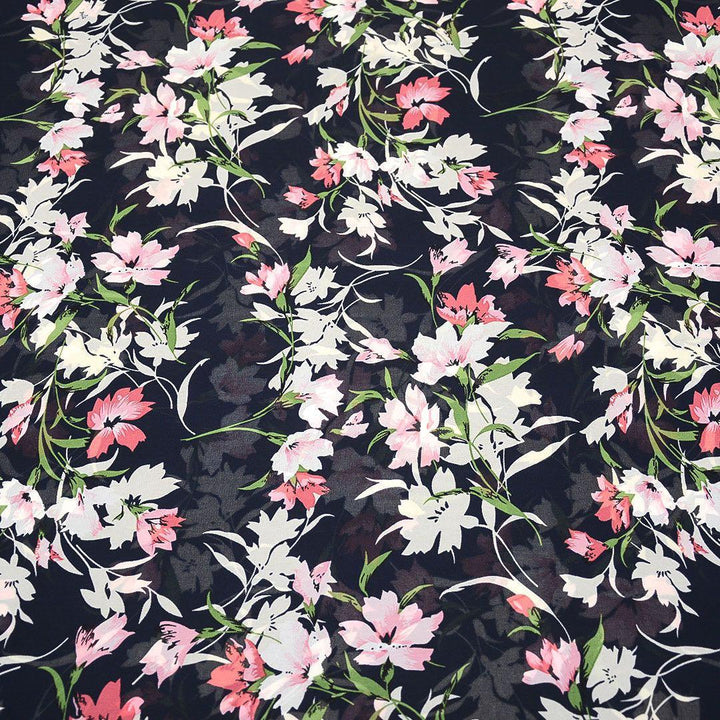 Szyfon Drukowany Kolorowe Kwiaty - Textil World
