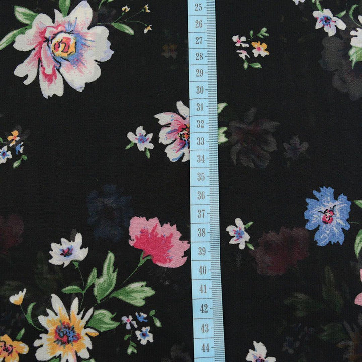 Szyfon Drukowany Kolorowe Kwiaty - Textil World