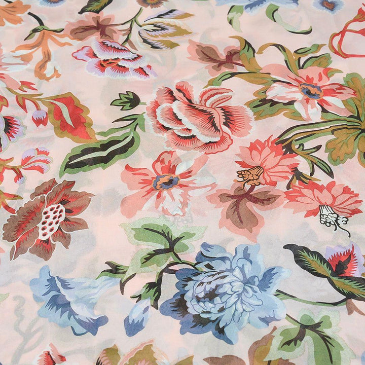 Szyfon Drukowany Kolorowe Kwiaty - Textil World
