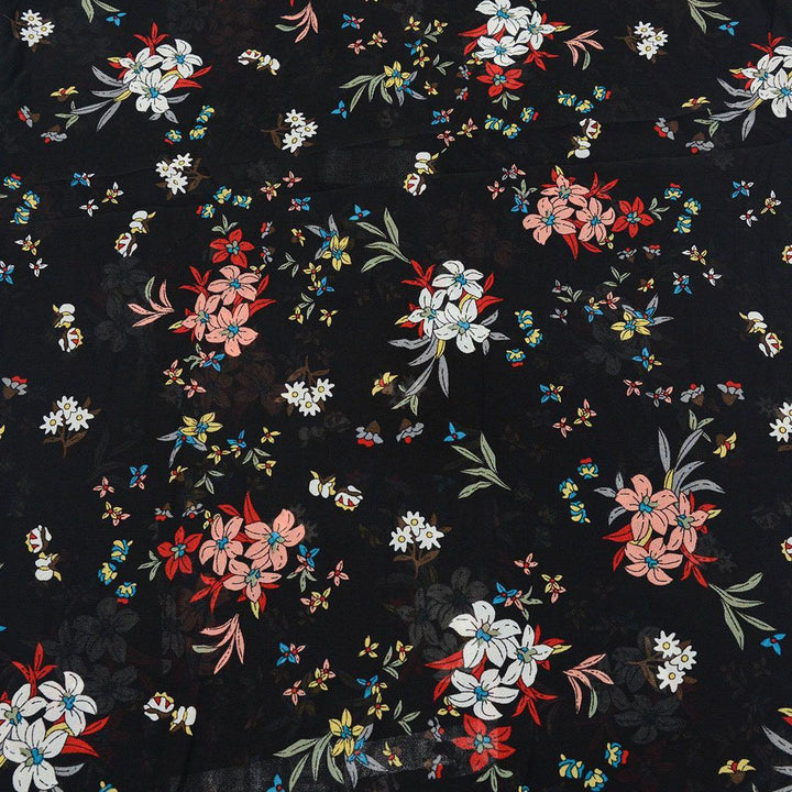 Szyfon Drukowany Kolorowe Kwiaty - Textil World