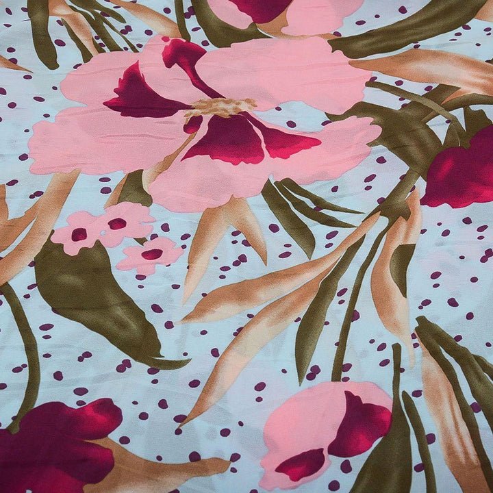 Szyfon Drukowany Kolorowe Kwiaty - Textil World