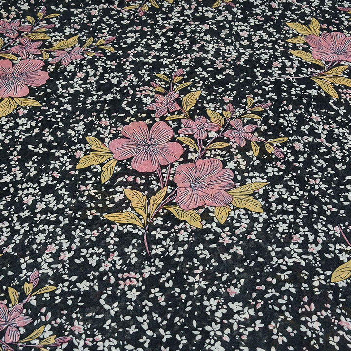 Szyfon Drukowany Kolorowe Kwiaty - Textil World
