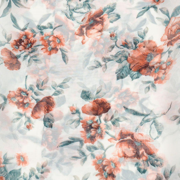 Szyfon Drukowany Kolorowe Kwiaty - Textil World