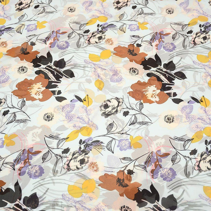 Szyfon Drukowany Kolorowe Kwiaty - Textil World