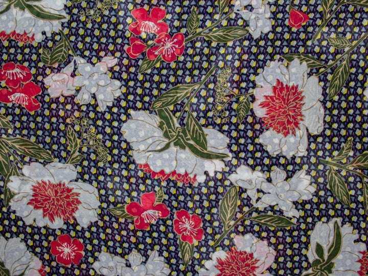 Szyfon Drukowany Kolorowe Kwiaty - Textil World