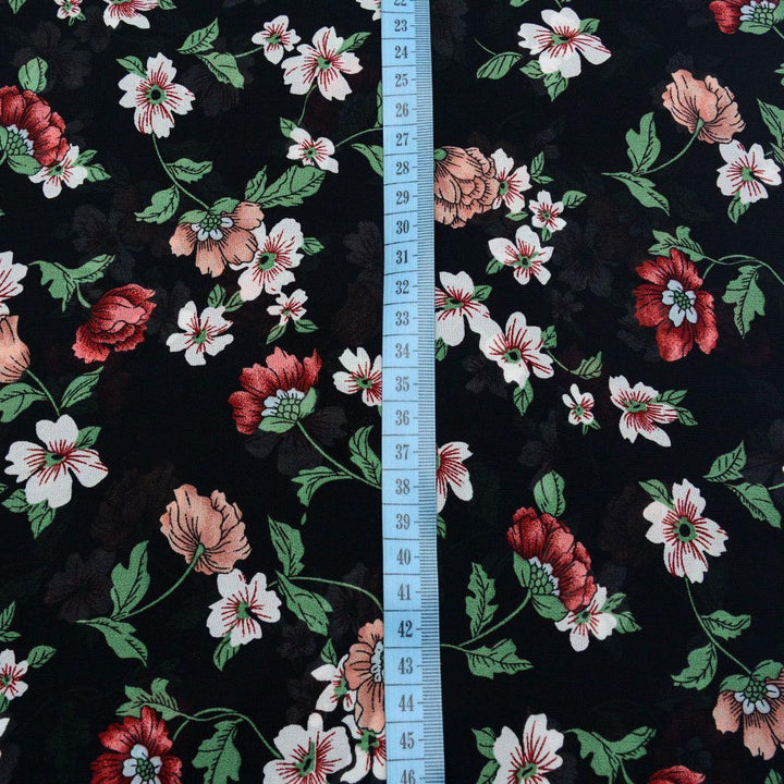 Szyfon Drukowany Kolorowe Kwiaty - Textil World