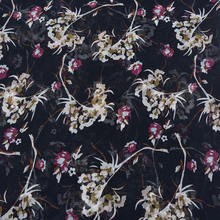 Szyfon Drukowany Kolorowe Kwiaty - Textil World