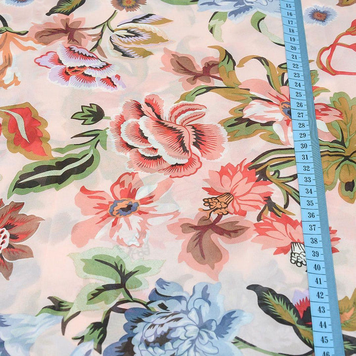Szyfon Drukowany Kolorowe Kwiaty - Textil World