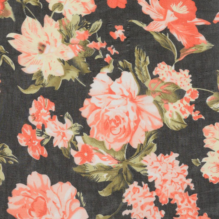 Szyfon Drukowany Kwiaty Egzotyczne - Textil World
