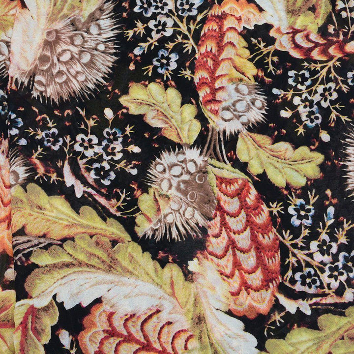 Szyfon Drukowany Kwiaty Liście - Textil World
