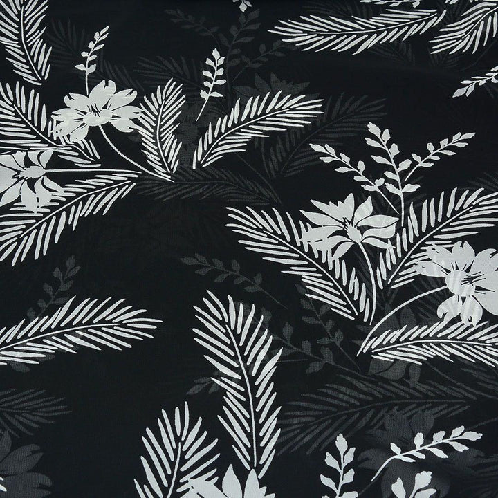 Szyfon Drukowany Kwiaty Liście - Textil World