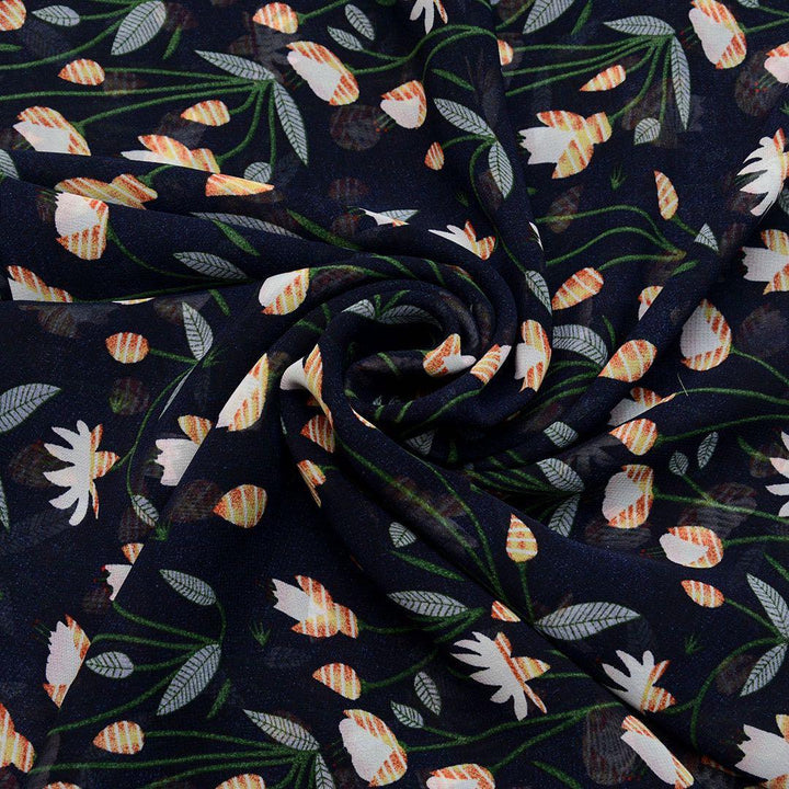 Szyfon Drukowany Kwiaty - Textil World