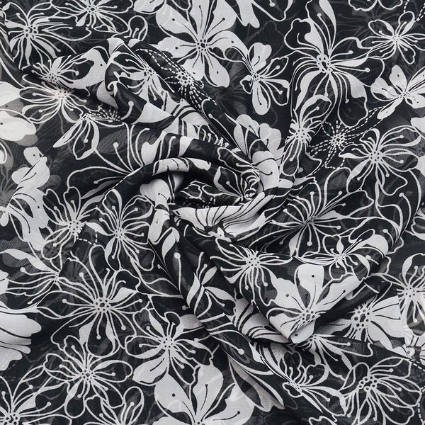 Szyfon Drukowany Kwiaty - Textil World