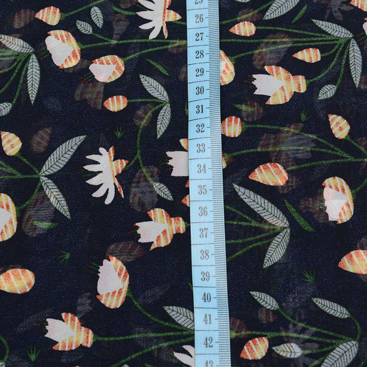 Szyfon Drukowany Kwiaty - Textil World